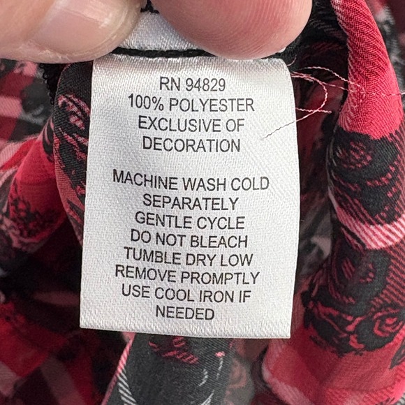 Derek La Mode Paris Eiffel Tower Plaid Sheer Mesh Top Blouse Size L Layering - Picture 5 of 5